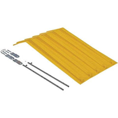 Vestil - Yellow Polypropylene Self-Dumping Hopper Poly Lid - Use with Dumpers - USA Tool & Supply
