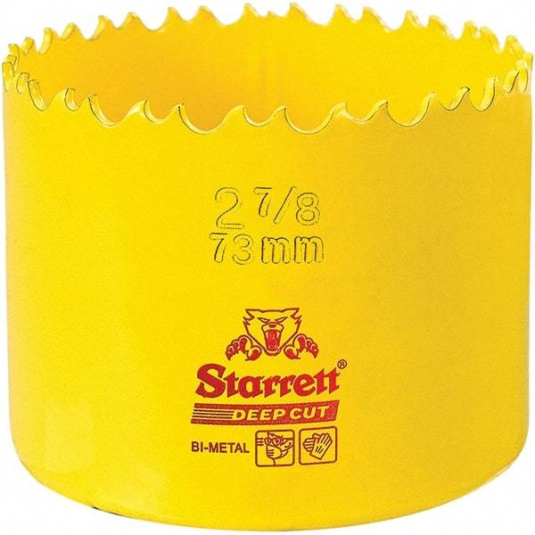 Starrett - 2-7/8" Diam, 2" Cutting Depth, Hole Saw - High Speed Steel Saw, Toothed Edge - USA Tool & Supply