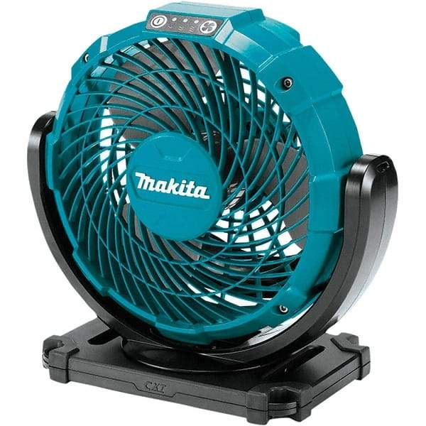 Makita - 7-1/8" Blade, 710 Max CFM, Cordless Fan - 4 Amps, 12 Volts, 3 Speed - USA Tool & Supply