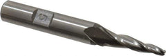 Made in USA - 5° Taper Angle per Side, 1/8" Small End Diam, 1" LOC, High Speed Steel 3 Flute Tapered Ball End Mill - 2-7/8" OAL, 3/8" Shank Diam - USA Tool & Supply