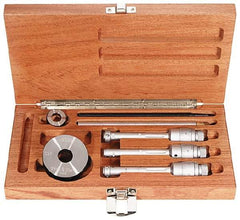 TESA Brown & Sharpe - 1/2 to 0.8", Hole Mechanical Inside Micrometer Set - 0.0001" Graduation, Friction Thimble, (2) Setting Rings Included - USA Tool & Supply