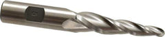 Made in USA - 5° Taper Angle per Side, 1/4" Small End Diam, 2-1/4" LOC, High Speed Steel 3 Flute Tapered Ball End Mill - 4-1/4" OAL, 1/2" Shank Diam, Spiral Flute - USA Tool & Supply