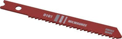 Milwaukee Tool - 2-3/4" Long, 14 Teeth per Inch, High Speed Steel Jig Saw Blade - Toothed Edge, 0.2813" Wide x 0.059" Thick, U-Shank - USA Tool & Supply