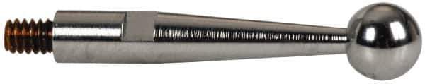 TESA Brown & Sharpe - 3mm Ball Diam, Steel, Ball Test Indicator Contact Point - 1/2" Contact Point Length, Use with Brown & Sharpe BesTest 599 Series - USA Tool & Supply