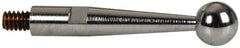 TESA Brown & Sharpe - 3mm Ball Diam, Steel, Ball Test Indicator Contact Point - 1/2" Contact Point Length, Use with Brown & Sharpe BesTest 599 Series - USA Tool & Supply
