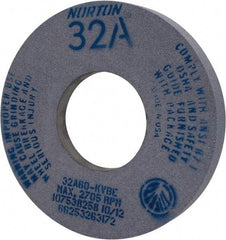 Norton - 12" Diam x 5" Hole x 1-1/2" Thick, K Hardness, 60 Grit Surface Grinding Wheel - Aluminum Oxide, Type 5, Medium Grade, 2,705 Max RPM, Vitrified Bond, One-Side Recess - USA Tool & Supply