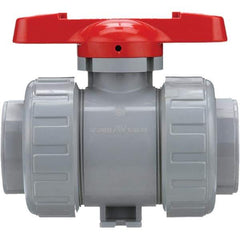 Asahi/America - 3" Pipe, Standard Port, CPVC True Union Design Ball Valve - Inline - Two Way Flow, Threaded Ends, Tee Handle, 150 WOG - USA Tool & Supply