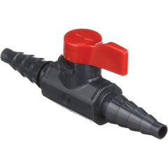 Asahi/America - 1/4" Pipe, Full Port, PVC Ball Valve - 1 Piece, Hose x Hose Ends, Tee Handle, 150 WOG - USA Tool & Supply