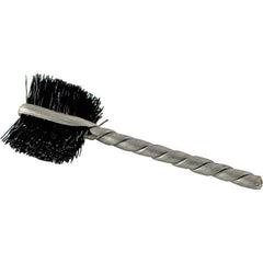 Brush Research Mfg. - 4 Rows x 19 Columns Nylon Scratch Brush - 5-3/4" Brush Length, 13-3/4" OAL, 1 Trim Length, Wood Curved Back Handle - USA Tool & Supply