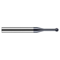 Undercutting End Mills - 0.0470″ (3/64″) Cutter Diameter × 0.1560″ (5/32″) Neck Length × 270° Carbide Deburring Undercut End Mill, 12 RH Teeth, 10 LH Teeth, AlTiN Coated - Exact Industrial Supply