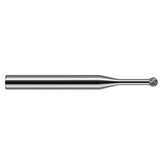 Undercutting End Mills - 0.0470″ (3/64″) Cutter Diameter × 0.1560″ (5/32″) Neck Length × 270° Carbide Deburring Undercut End Mill, 12 RH Teeth, 10 LH Teeth - Exact Industrial Supply