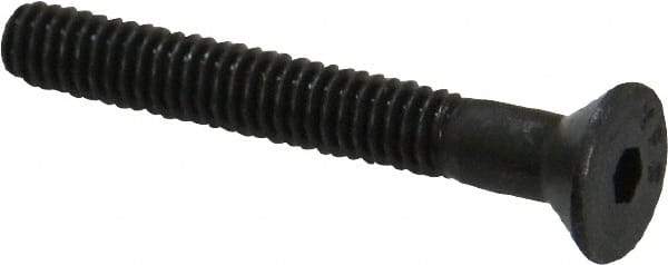 Value Collection - #8-32 UNC Hex Socket Drive, Flat Screw - Alloy Steel, Black Oxide Finish, Partially Threaded, 1-1/4" OAL - USA Tool & Supply