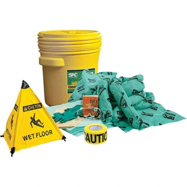 Brady SPC Sorbents - 17 Gal Capacity Chemical Spill Kit - 20 Gal Polyethylene Drum - USA Tool & Supply