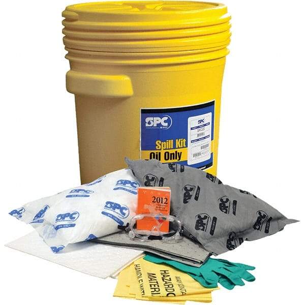 Brady SPC Sorbents - 17 Gal Capacity Oil Only & Universal Spill Kit - 20 Gal Polyethylene Drum - USA Tool & Supply