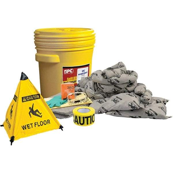 Brady SPC Sorbents - 17 Gal Capacity Universal Spill Kit - 20 Gal Polyethylene Drum - USA Tool & Supply