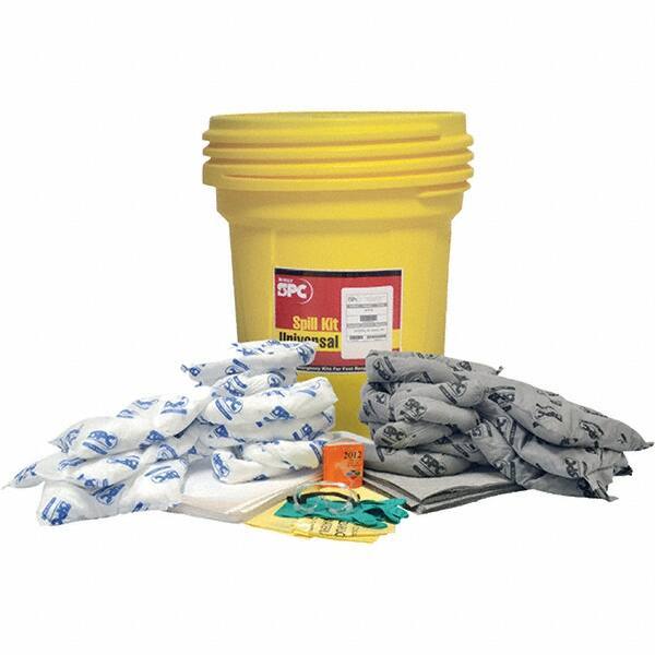Brady SPC Sorbents - 29 Gal Capacity Oil Only & Universal Spill Kit - 30 Gal Polyethylene Drum - USA Tool & Supply