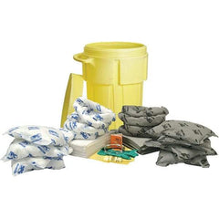 Brady SPC Sorbents - 38 Gal Capacity Oil Only & Universal Spill Kit - 55 Gal Polyethylene Drum - USA Tool & Supply