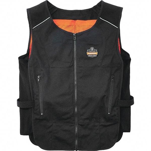 Ergodyne - Size S/M, Black Cooling Vest - 32 to 40" Chest, Zipper, Poly-Cotton - USA Tool & Supply