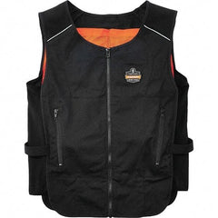 Ergodyne - Size L/XL, Black Cooling Vest - 40 to 52" Chest, Zipper, Poly-Cotton - USA Tool & Supply