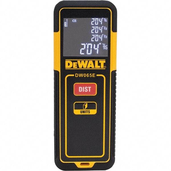 DeWALT - Laser & Ultrasonic Distance Finders Type: Laser Maximum Distance (Feet): 65.00 - USA Tool & Supply