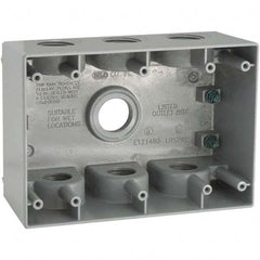 Hubbell-Raco - 4-1/2 x 6-3/8 x 2.781" Aluminum Rectangular Weather Resistant Outlet Box - USA Tool & Supply