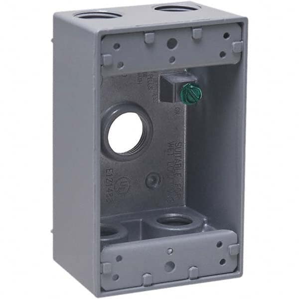 Hubbell-Raco - 4.57 x 2.816 x 2.148" Aluminum Rectangular Weather Resistant Outlet Box - USA Tool & Supply