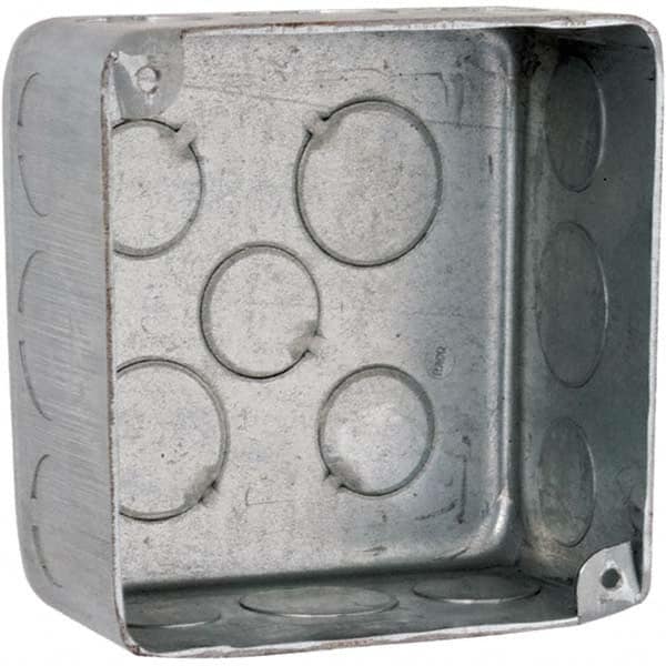 Hubbell-Raco - 4 x 4 x 2.188" Steel Square Junction Box - USA Tool & Supply