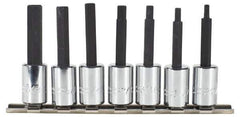 Proto - 7 Piece 3/8" Drive Inch Hex Bit Socket Set - 1/8 to 3/8" Hex - USA Tool & Supply