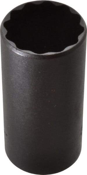 Proto - 1-1/4", 1/2" Drive, Deep Hand Socket - 12 Points, 3-1/4" OAL, Alloy Steel, Black Finish - USA Tool & Supply