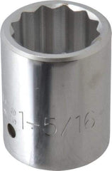 Proto - 1-5/16", 1" Drive, Standard Hand Socket - 12 Points, 2-21/32" OAL - USA Tool & Supply