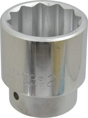 Proto - 2", 1" Drive, Standard Hand Socket - 12 Points, 3-7/16" OAL, Chrome Finish - USA Tool & Supply