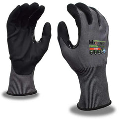 Puncture-Resistant Gloves:  Size  Large,  ANSI Cut  A5,  ANSI Puncture  3,  Micro-Foam Nitrile,   ™HPPG ™ High Performance Polyethylene Graphene Gray & Black,  Palm & Fingertips Coated,  Engineered Yarn Lined,  High Performance Polyethylene Graphene (HPPG