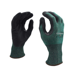 Puncture-Resistant Gloves:  Size  Small,  ANSI Cut  A4,  ANSI Puncture  0,  Micro-Foam Nitrile,   ™HPPG ™ High Performance Polyethylene Graphene Green & Black,  Palm & Fingertips Coated,  Engineered Yarn Lined,  High Performance Polyethylene Graphene (HPP