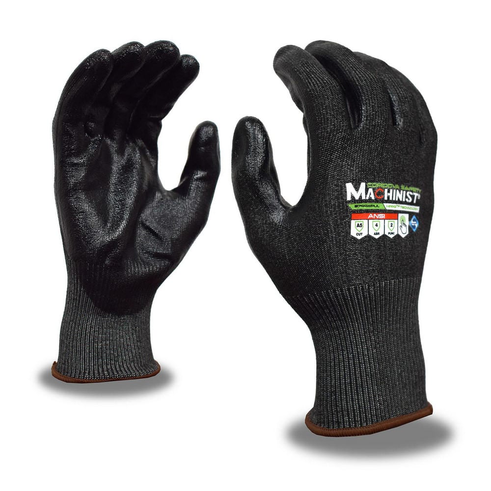 Puncture-Resistant Gloves:  Size  Large,  ANSI Cut  A5,  ANSI Puncture  3,  Polyurethane,   ™HPPG ™ High Performance Polyethylene Graphene Black,  Palm & Fingertips Coated,  Engineered Yarn Lined,  High Performance Polyethylene Graphene (HPPG) Back,  Poly