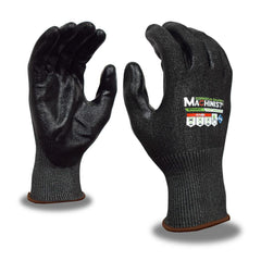 Puncture-Resistant Gloves:  Size  Large,  ANSI Cut  A5,  ANSI Puncture  3,  Polyurethane,   ™HPPG ™ High Performance Polyethylene Graphene Black,  Palm & Fingertips Coated,  Engineered Yarn Lined,  High Performance Polyethylene Graphene (HPPG) Back,  Poly