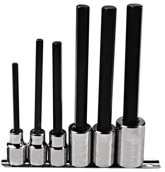 Proto - 6 Piece 1/2" Drive Inch Hex Bit Socket Set - 1/4 to 5/8" Hex - USA Tool & Supply