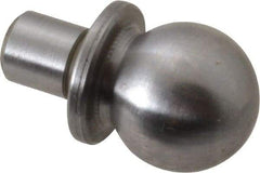 Jergens - 1/2" Ball Diam, 1/4" Shank Diam, Steel Construction Tooling Ball - 5/8" Ball Center to Shank Bottom, 5/16" Ball Center to Shoulder Bottom, with Shoulder - USA Tool & Supply