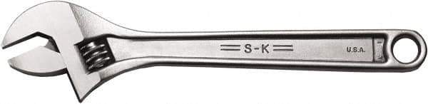SK - 1-5/16" Jaw Capacity, 12" Standard Adjustable Wrench - Stainless Steel, Chrome Finish, 12-1/4" OAL - USA Tool & Supply