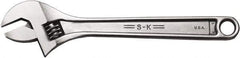 SK - 1-5/16" Jaw Capacity, 12" Standard Adjustable Wrench - Stainless Steel, Chrome Finish, 12-1/4" OAL - USA Tool & Supply