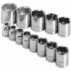 SK - 3/8" Drive Standard Socket Set - 1/4 to 1", Inch Measurement Standard - USA Tool & Supply