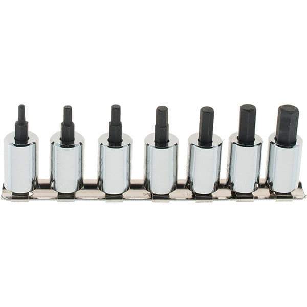SK - 7 Piece 3/8" Drive Inch Hex Bit Socket Set - 1/8 to 3/8" Hex - USA Tool & Supply