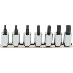 SK - 7 Piece 3/8" Drive Inch Hex Bit Socket Set - 1/8 to 3/8" Hex - USA Tool & Supply