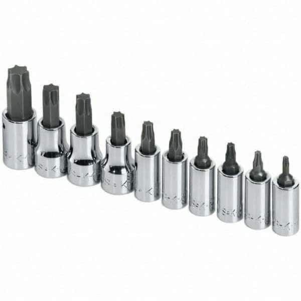SK - 10 Piece Torx Bit Socket Set - Comes in Rail - USA Tool & Supply