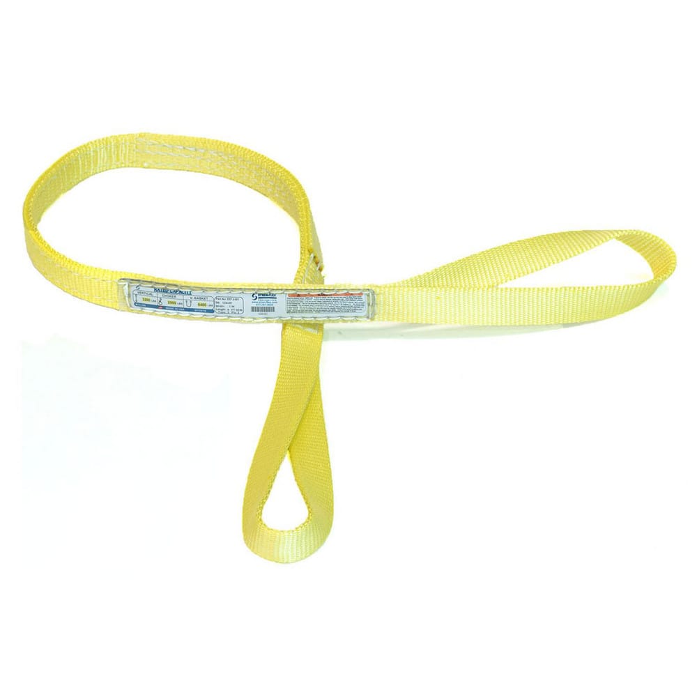 Slings & Tiedowns (Load-Rated); Sling Type: Eye & Eye; Length (Feet): 4; Vertical Capacity (Lb.): 3200; Choker Capacity (Lb.): 2500; Width (Inch): 1; Basket Capacity (Lb.): 6400; Eye Type: Twisted Eye; Sling Material: Nylon; Sling Width: 1 in; Eye Length: