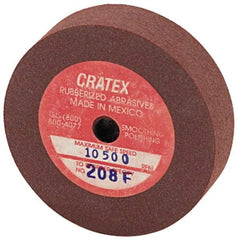Cratex - 2" Diam x 1/4" Hole x 1/2" Thick, Surface Grinding Wheel - Silicon Carbide, Fine Grade, 10,500 Max RPM, Rubber Bond, No Recess - USA Tool & Supply