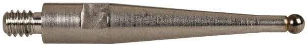 TESA Brown & Sharpe - 2mm Ball Diam, Carbide, Ball Test Indicator Contact Point - 1/2" Contact Point Length, Use with Brown & Sharpe TESATAST Dial Test Indicators - USA Tool & Supply