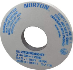 Norton - 14" Diam x 5" Hole x 1-1/2" Thick, I Hardness, 60 Grit Surface Grinding Wheel - Aluminum Oxide, Type 1, Medium Grade, 1,800 Max RPM, Vitrified Bond, No Recess - USA Tool & Supply