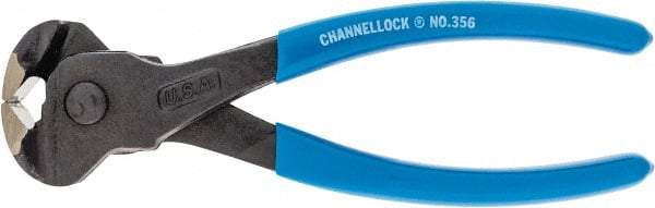 Channellock - 6" OAL, End Cutting Pliers - 11/32" Jaw Length x 1-3/8" Jaw Width, Plastic Dipped Handle - USA Tool & Supply