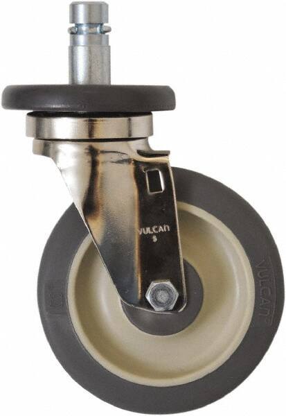 Eagle MHC - 5" Diam x 1-1/4" Wide x 8-1/4" OAH Stem Mount Swivel Caster - Polyurethane, 300 Lb Capacity, Plain Bearing, 1" Round Stem - USA Tool & Supply