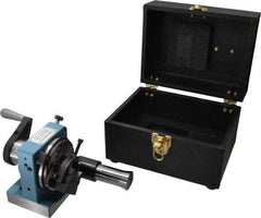 Harig - 5C Compatible, 24 Increment, Horizontal Combination V-Block & Collet Indexer - 3" High Center, 1" Max Collet Capacity, 4" Wide x 3-1/2" Deep Base, 5-5/8" Overall Height, Manual & Motorized Operation - USA Tool & Supply